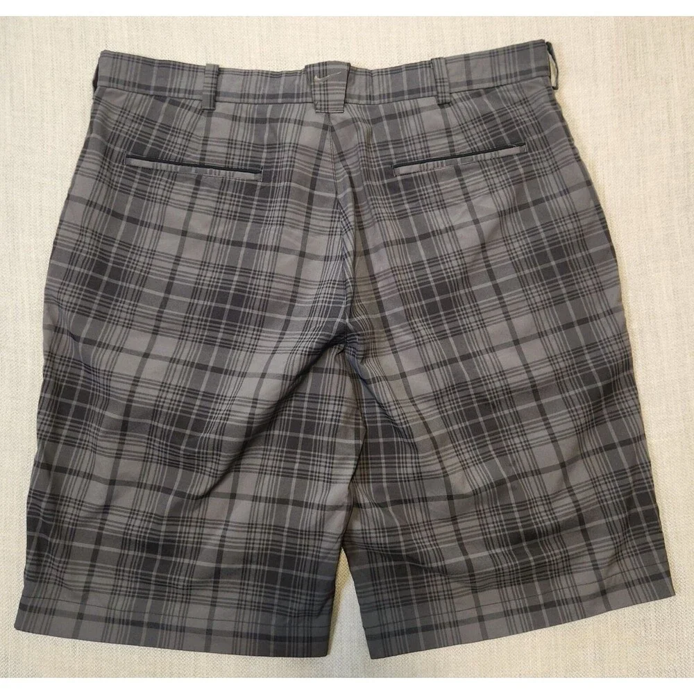 Nike Golf Shorts Dri Fit Tour Performance Plaid Flat Athletic Mens Size 36